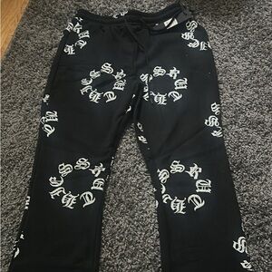 Fashion Nova Black Sweatpants with Silver Lettering